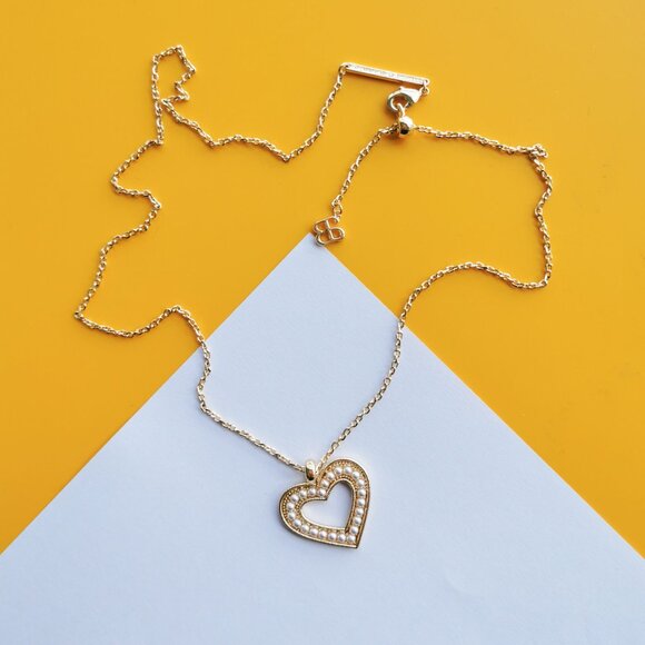 Charlotte Gold White Pearl Necklace by Alicia Bonnie - Picture 3 of 4